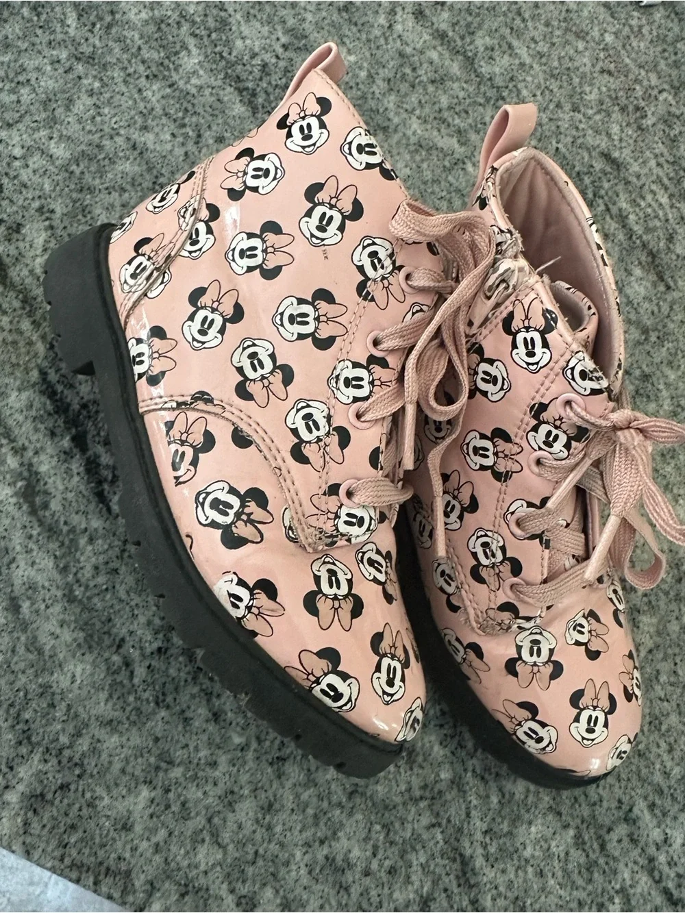 Disney Pink Minnie Mouse Lace-Up Girls' Boots